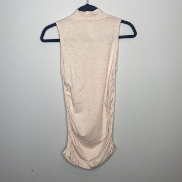 Fabletics Light Pink Mock Neck Ruched Dress: Extra Small - Picture 4 of 5